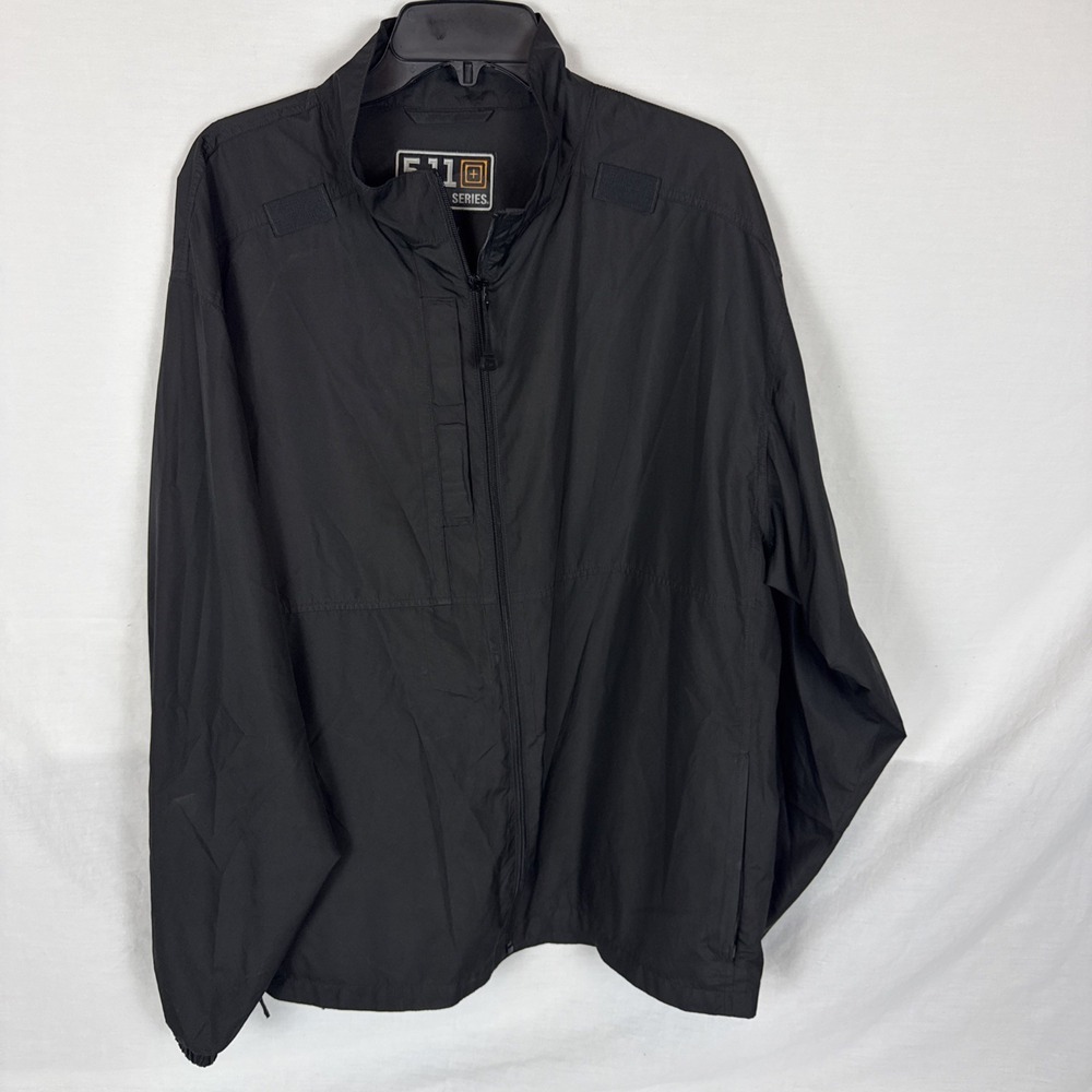 5.11 Tactical Black Windbreaker Jacket Full Zipper, Size XL